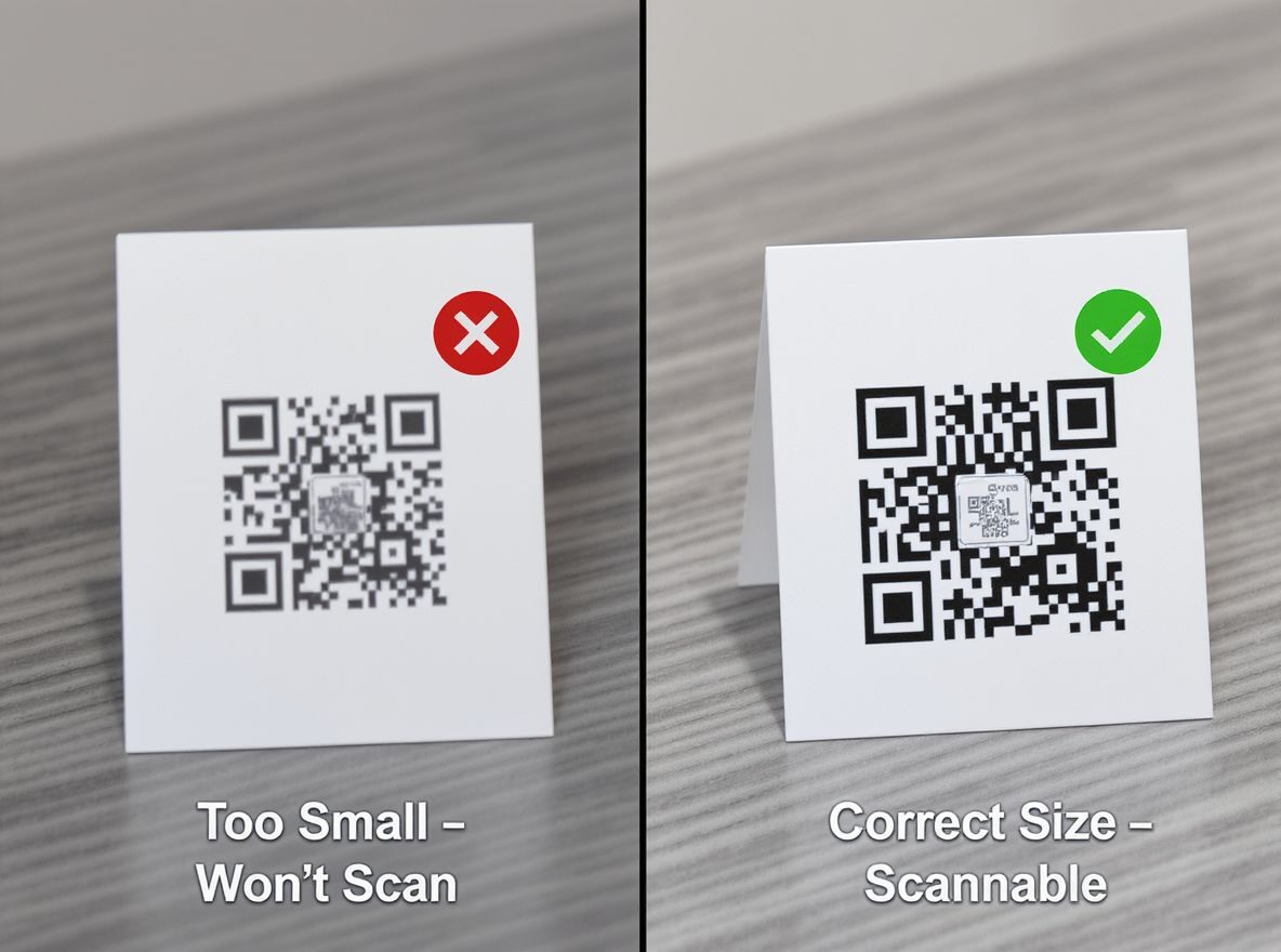 why qr not scanning on printed name card